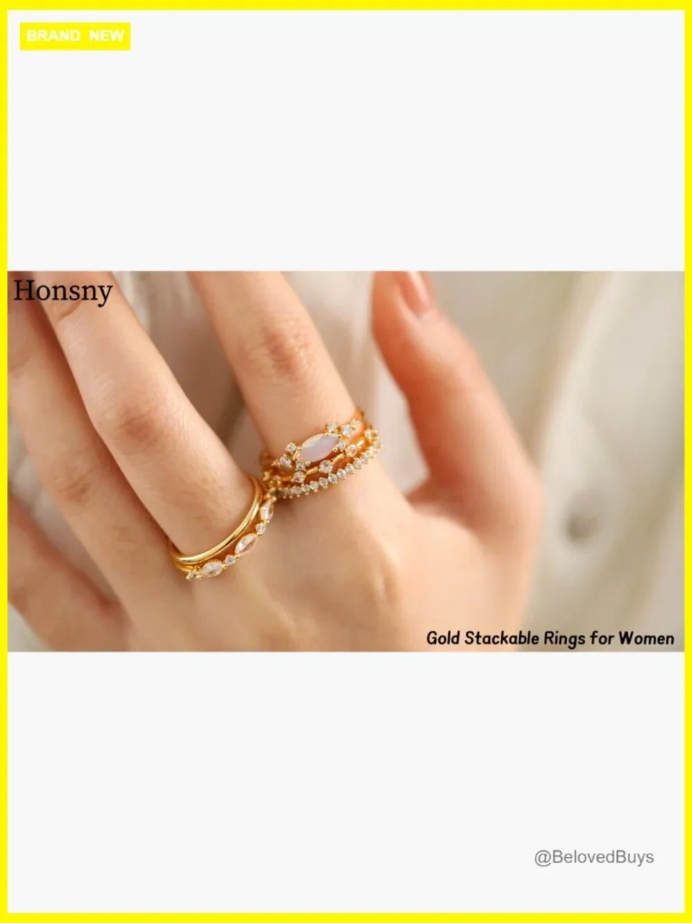 Stackable Dainty 18K Gold Plated Cubic Zirconia Thin Eternity Engagement Ring